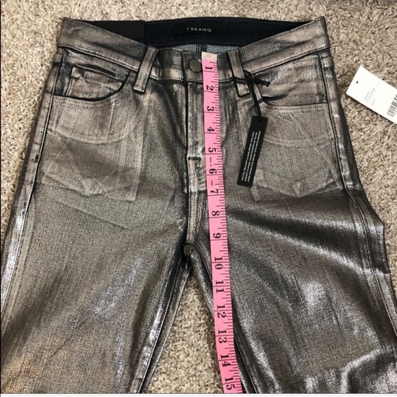 J BRAND NWT Metallic Foil Chrome Selena Jeans - Picture 11 of 14
